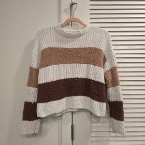 Chenille Fuzzy Color Block Sweater from francesca's